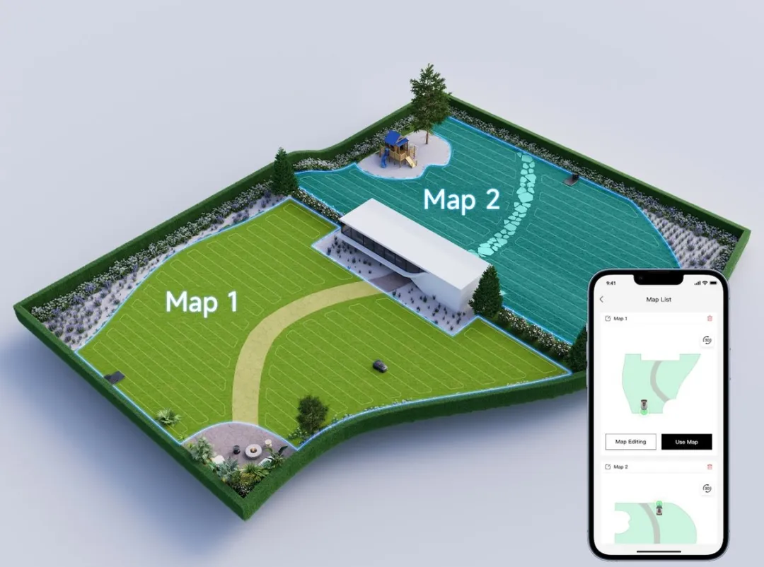 MOVA 1000 Robotmaaier | 1000m² | Offroad-wielen | 3D LiDAR UltraView | App | Obstakeldetectie | Stil < 60dB | MultiMap