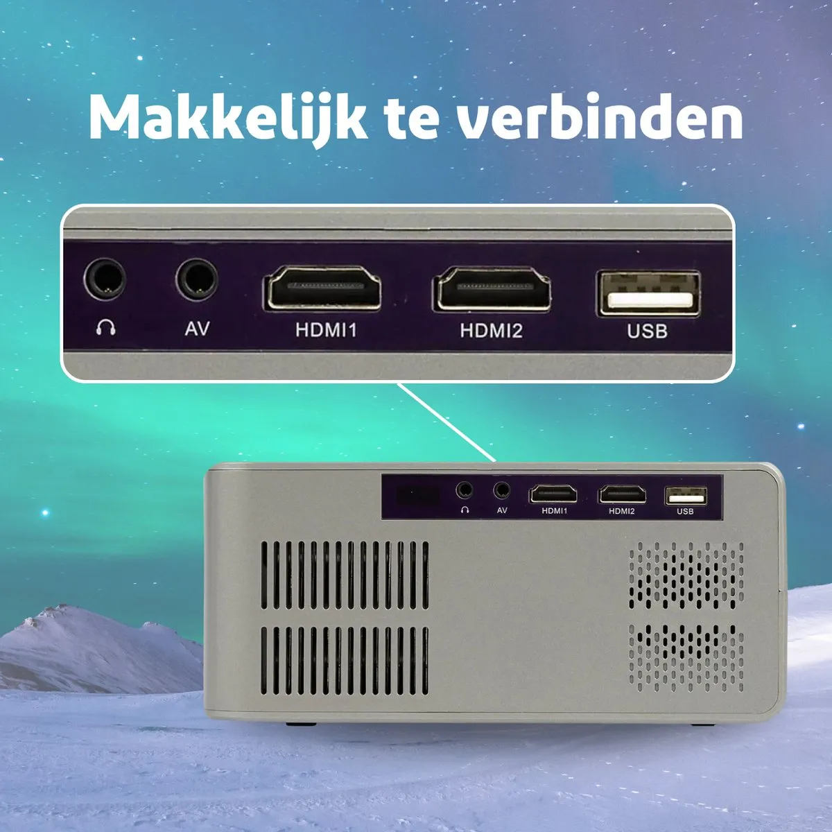 Salora BEAMER4322 - Beamer - 180 Ansi Lumen - Screen Mirroring - Projector - Mini beamer