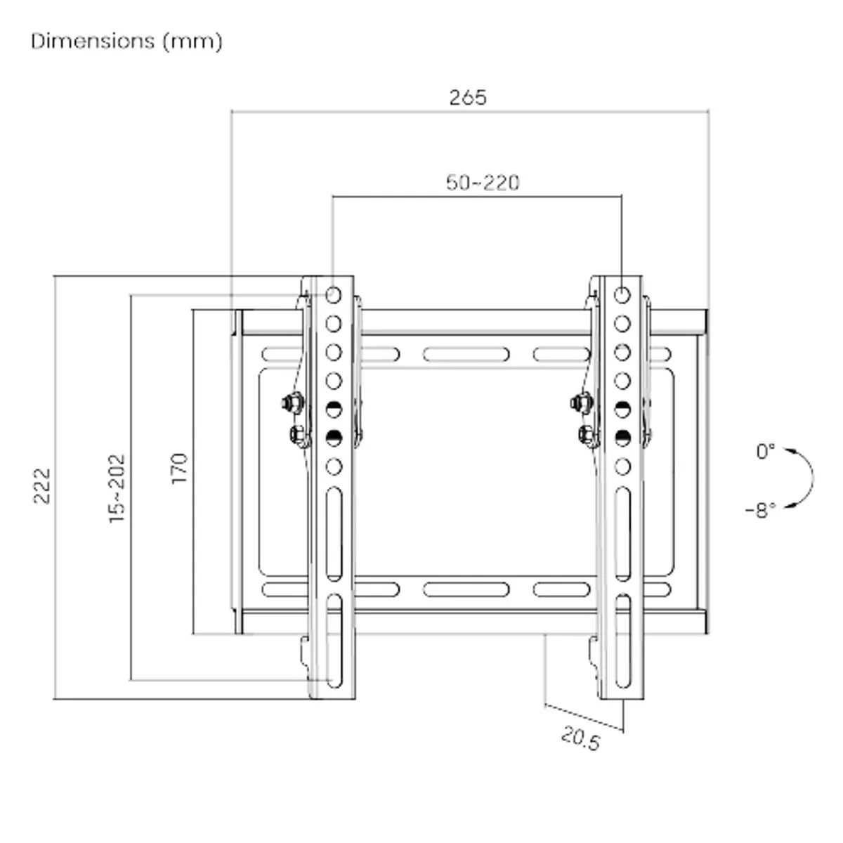 Salora WB300T Muurbeugel TV - 22"-42" - Zwart