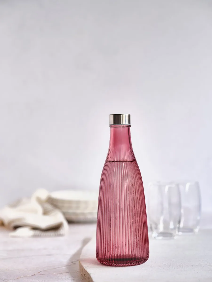 Cosy & Trendy Waterkaraf Atla met RVS Dop - Glas - 1 liter - Maroon