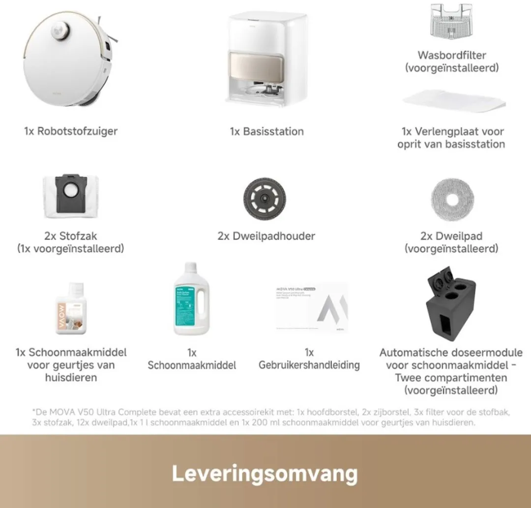 Mova V50 Ultra Complete Robotstofzuiger - 24.000 Pa Wit