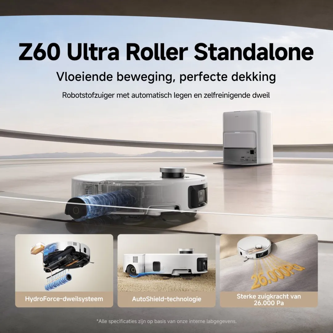 Mova Z60 Ultra Roller Robotstofzuiger - 26.000 Pa Wit