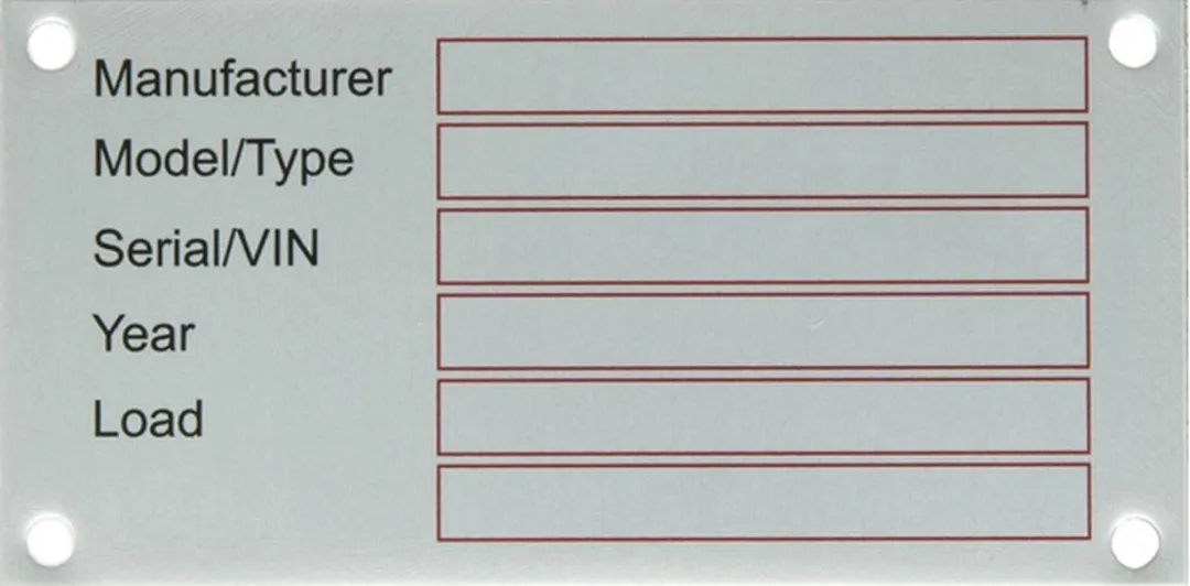 Kramp Typeplaat 100x50mm Blank Aluminium