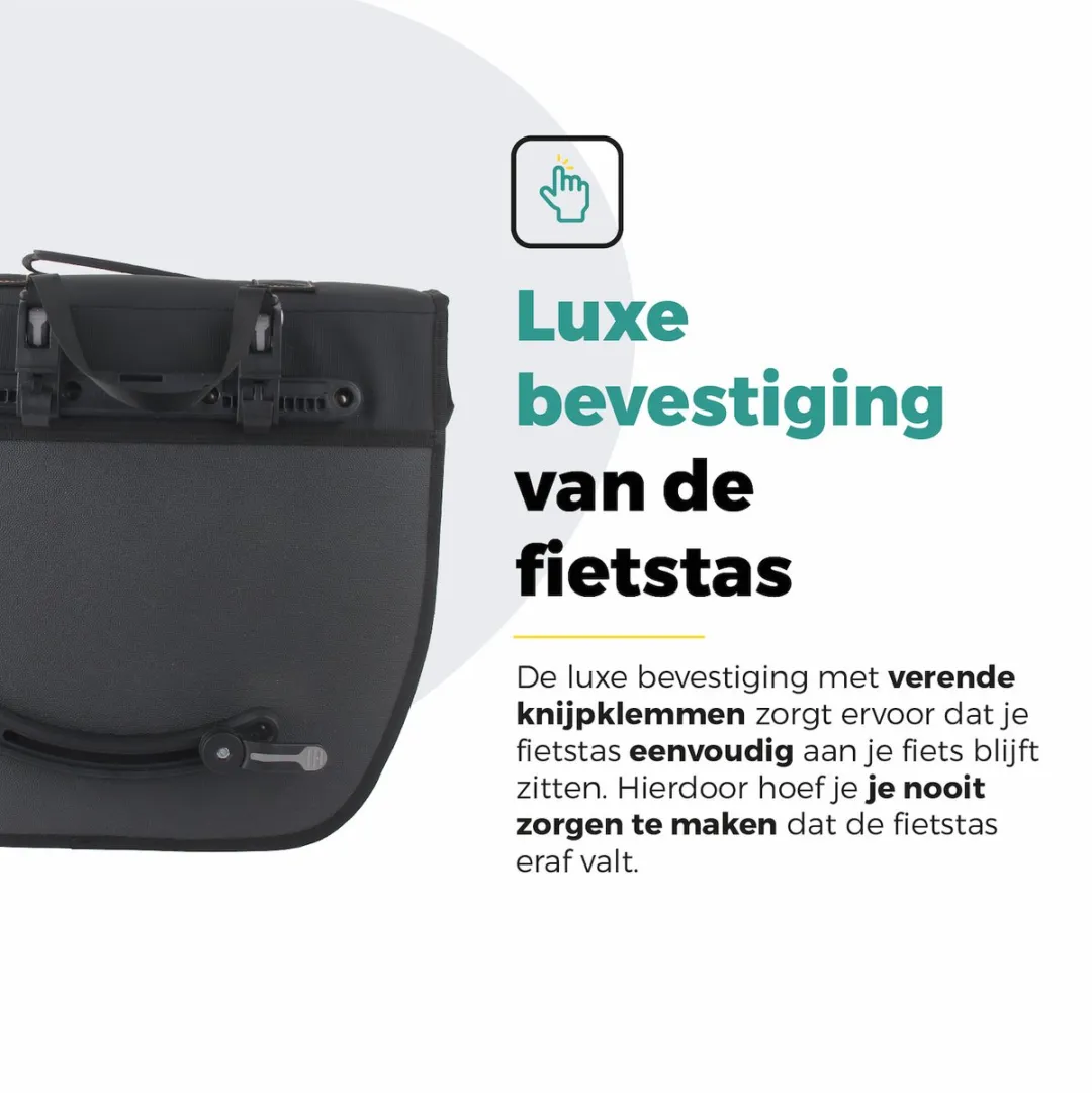 Voltano Enkele Fietstas Links 22L - Waterdicht Zwart