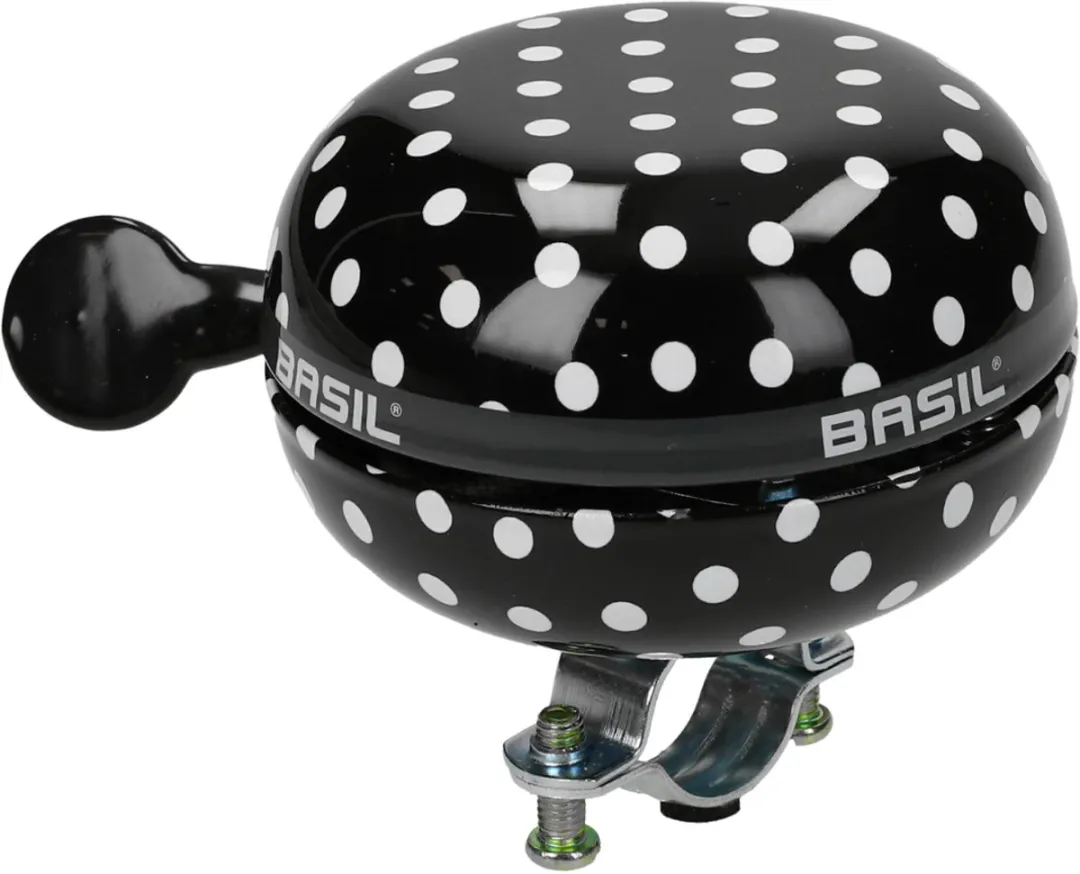 Basil Polkadot Fietsbel 80mm - Zwart/Wit