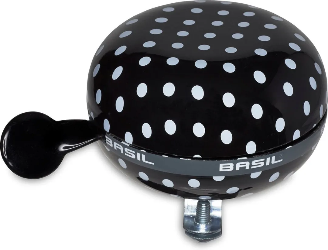 Basil Polkadot Fietsbel 80mm - Zwart/Wit