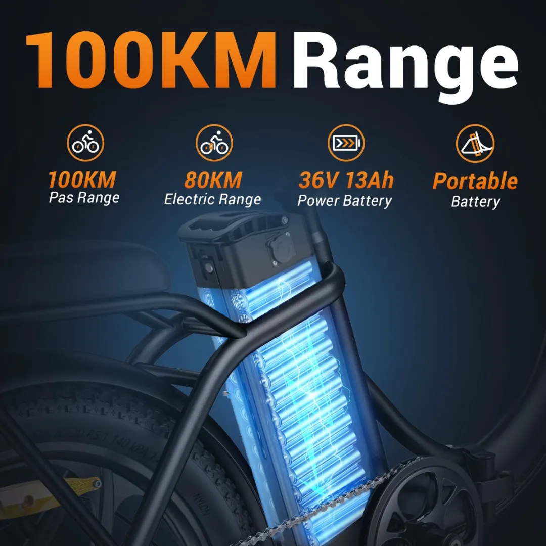 HillMiles MilePort 1 elektrische fiets - 20 inch opvouwbare e-bike - 250W motor