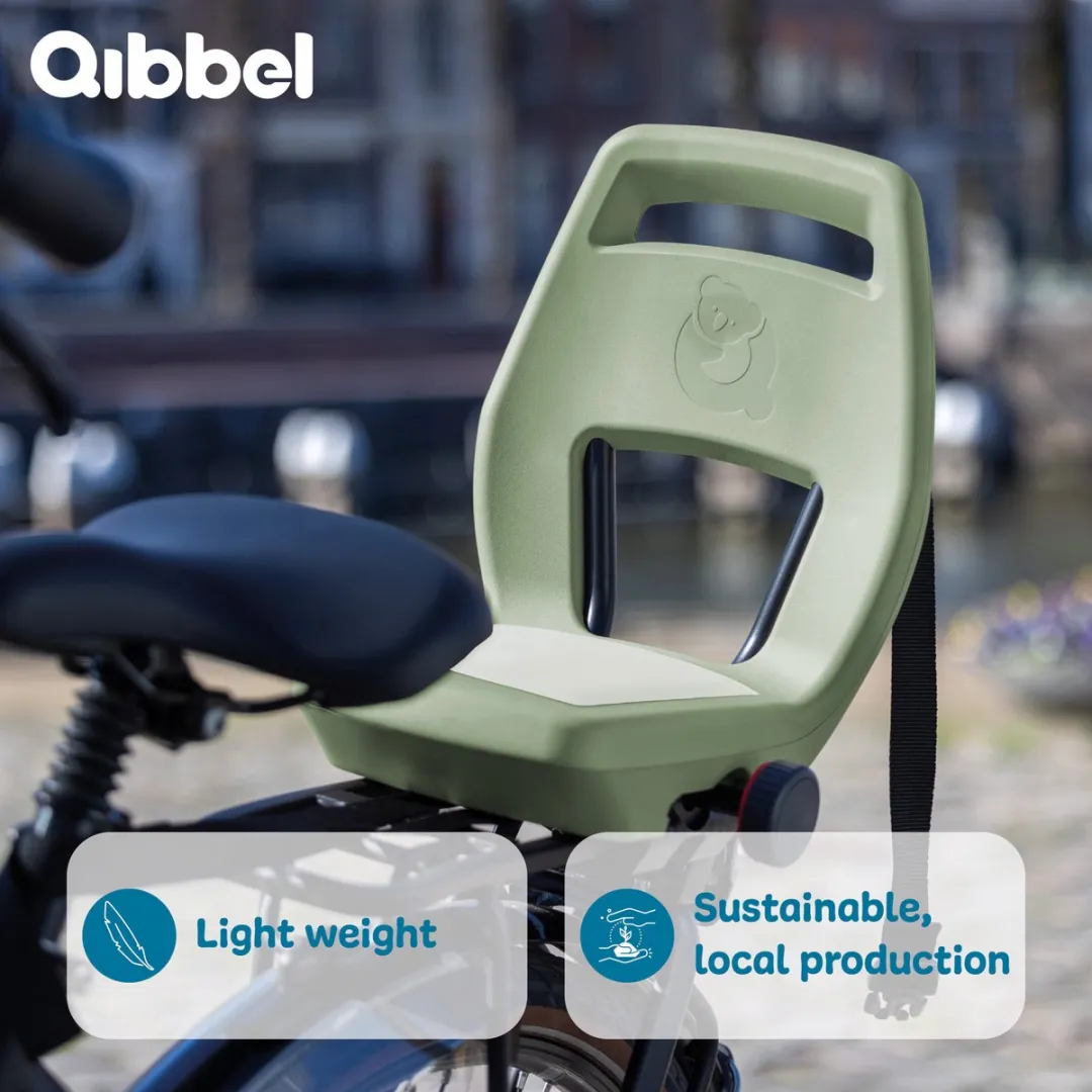 Qibbel Junior 6+ Fietsstoeltje Sage Green - inclusief voetbescherming