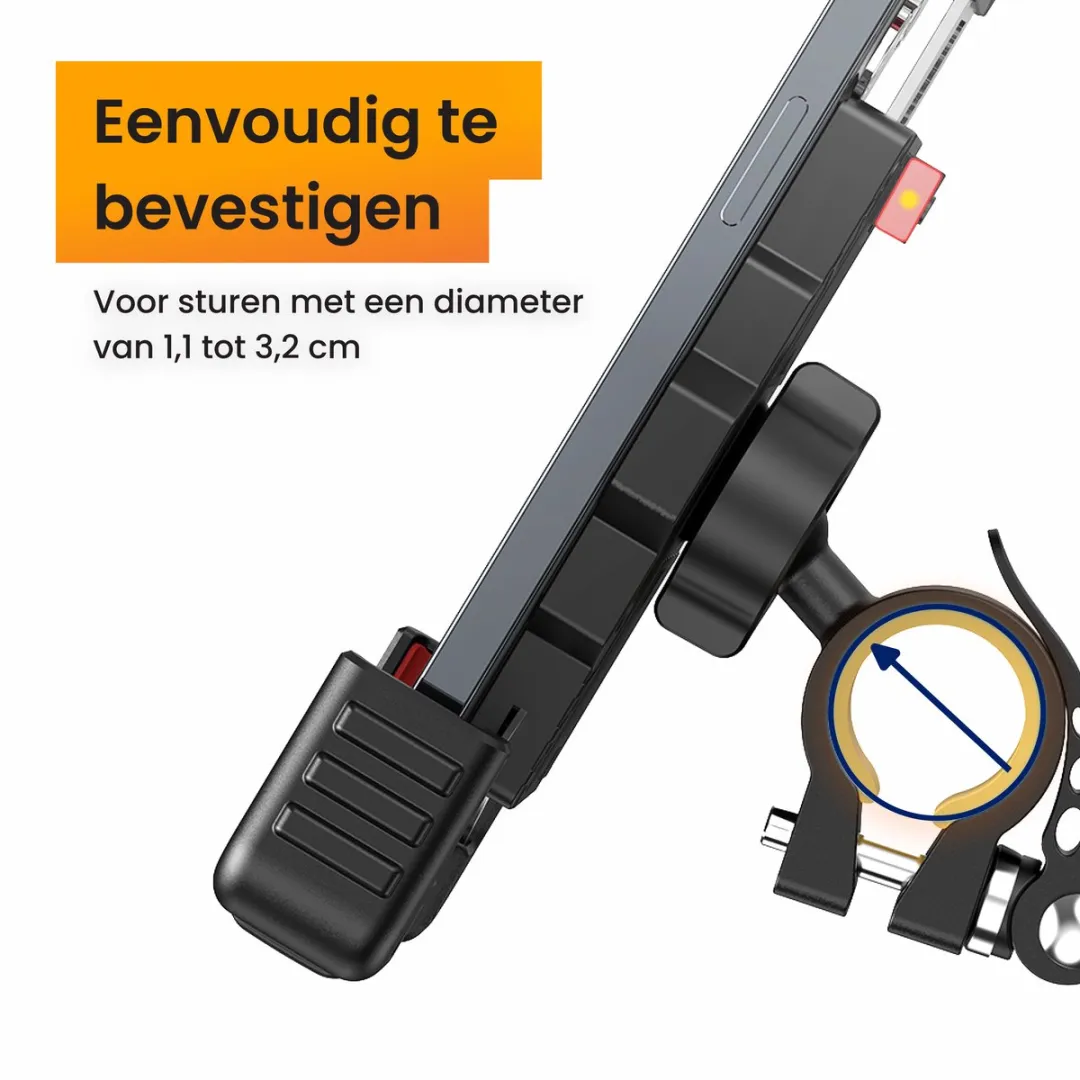 R2B Robuuste Telefoonhouder Fiets Delft - Universeel 7" - Bevestigingsonderdeel