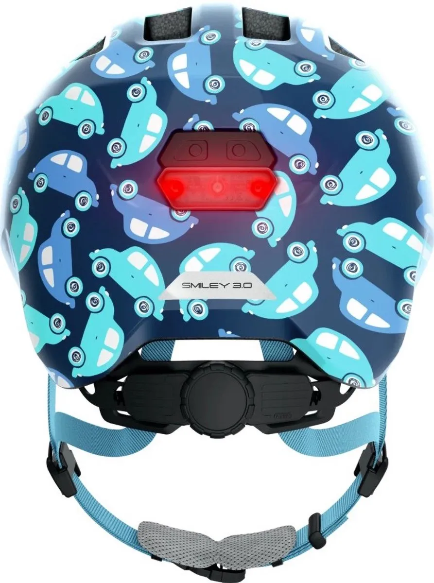 ABUS Smiley 3.0 LED Kinderhelm - Blauw Automotive - Maat S