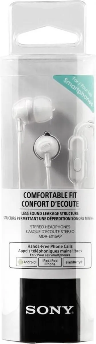 Sony MDR-EX15AP In-ear Oordopjes - Wit