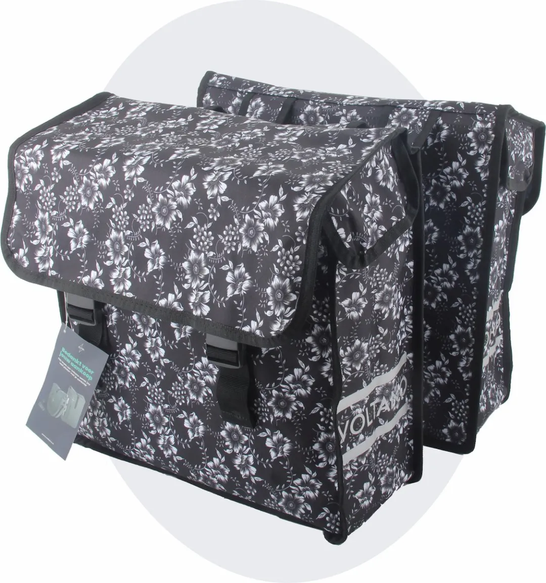 Voltano Dubbele Fietstas Floral Elegance 38L