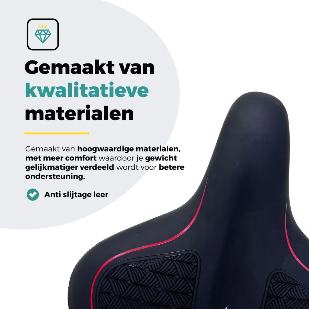 Voltano XXXL Fietszadel Stripes - Zwart/Rood - afbeelding 6 van 6
