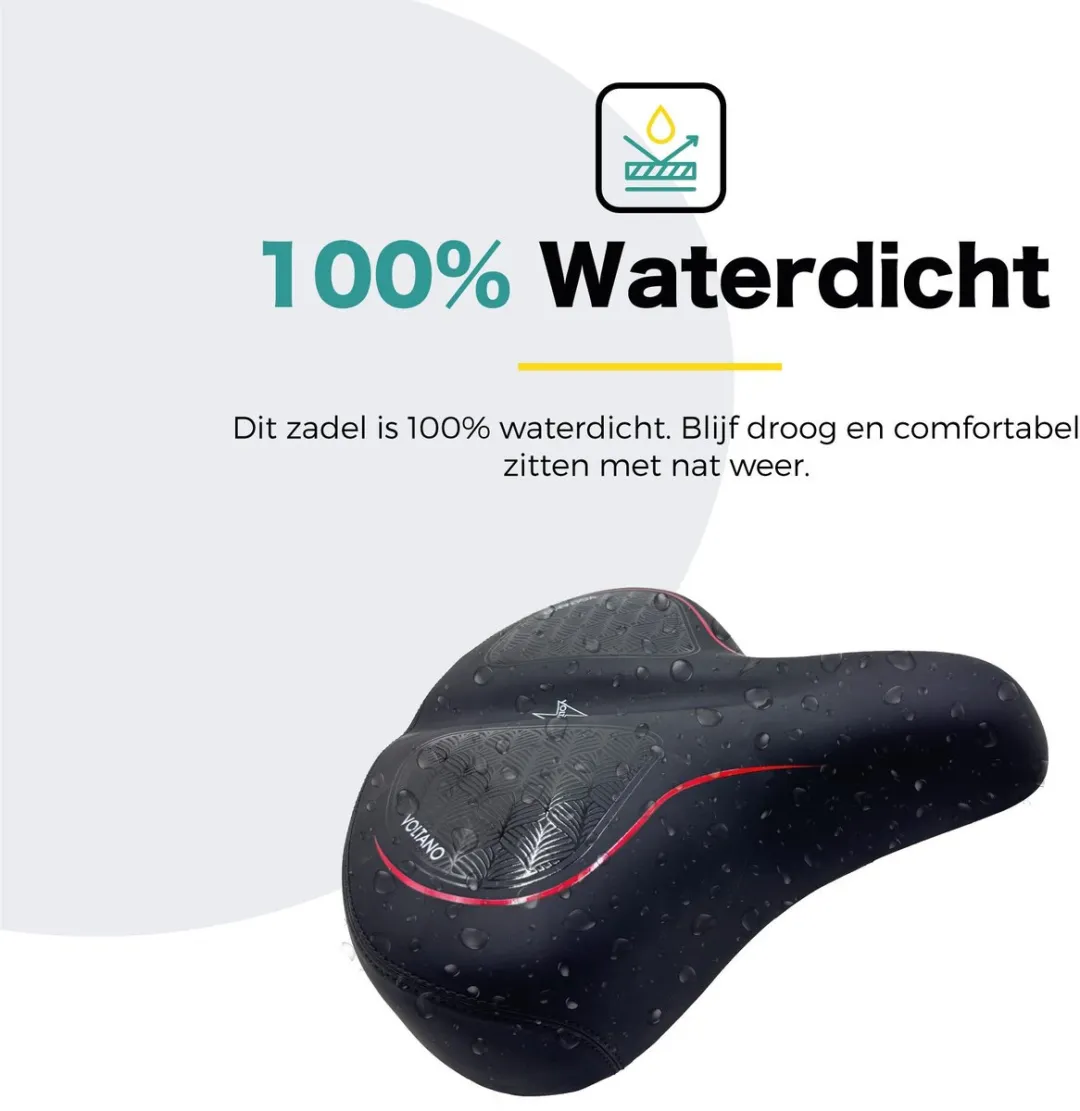 Voltano XXXL Fietszadel Stripes - Zwart/Rood