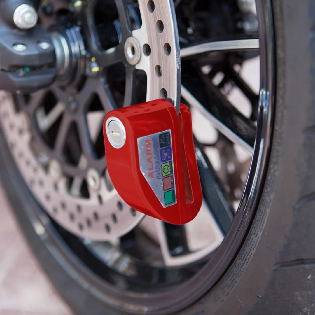 VINZ Elbroes Schijfremslot Alarm 6mm - Rood