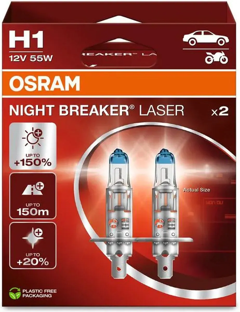 Osram Night Breaker Laser H1 Halogeen Autolampen