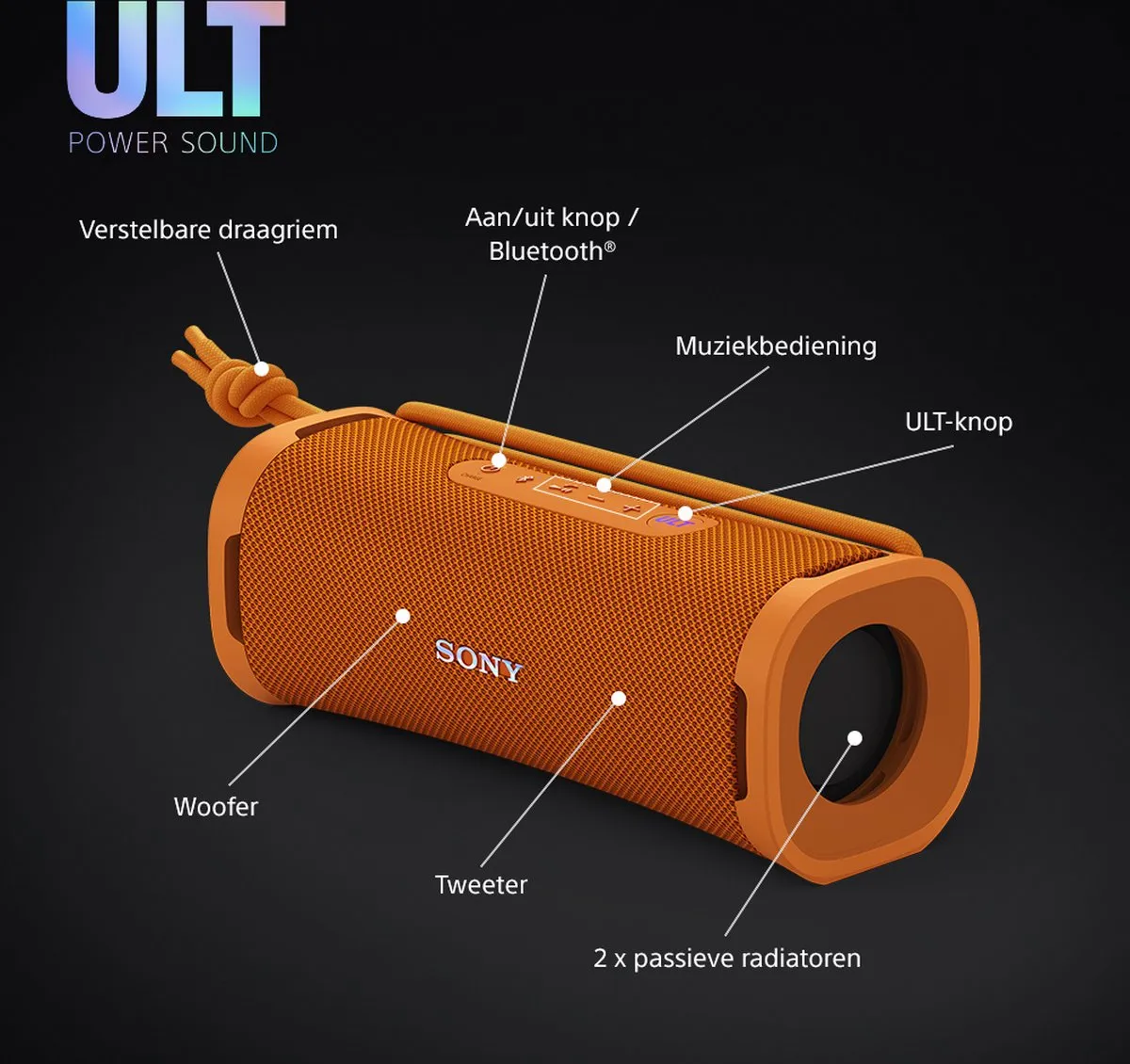 Sony ULT Field 1 Bluetooth Speaker - Oranje - afbeelding 6 van 6