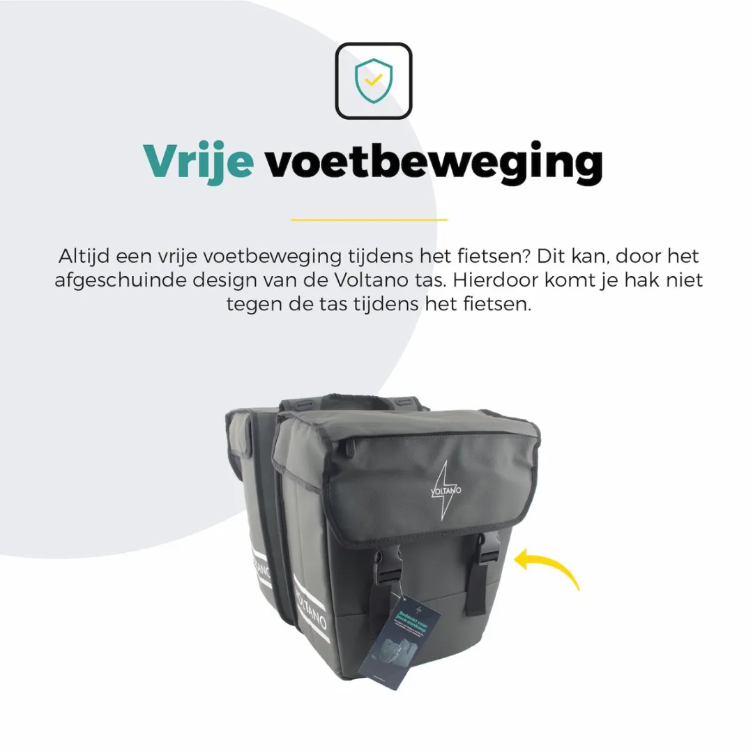 Voltano Dubbele Fietstas 40L Afgeschuind - Intense Green - 100% Waterdichte Fietstassen - Fietstassen Elektrische Fietsen