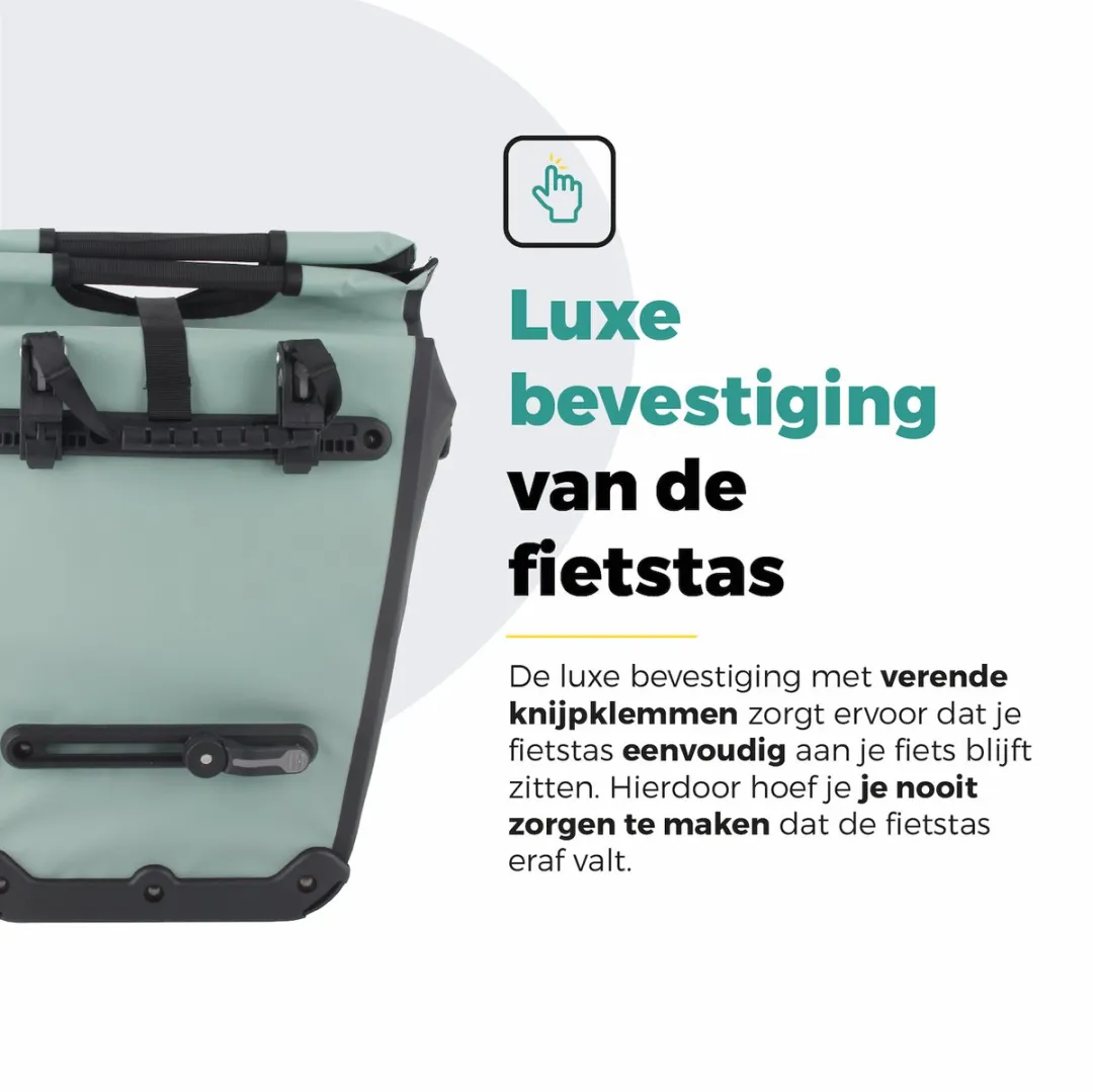 Voltano E-bike Shopper Fietstas 27L - Mintgroen/Zwart