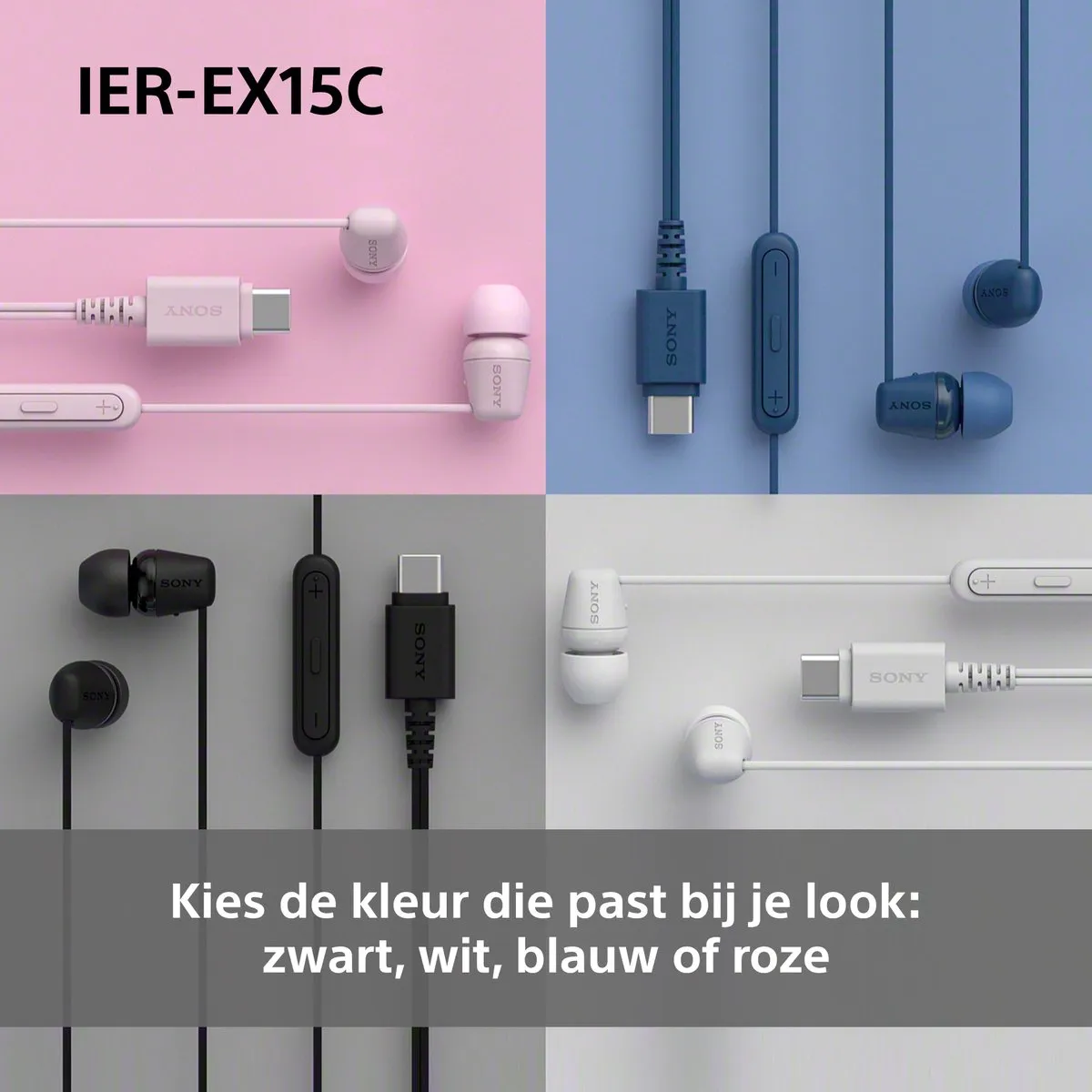 Sony IER-EX15C In-ear USB-C Oordopjes - Zwart