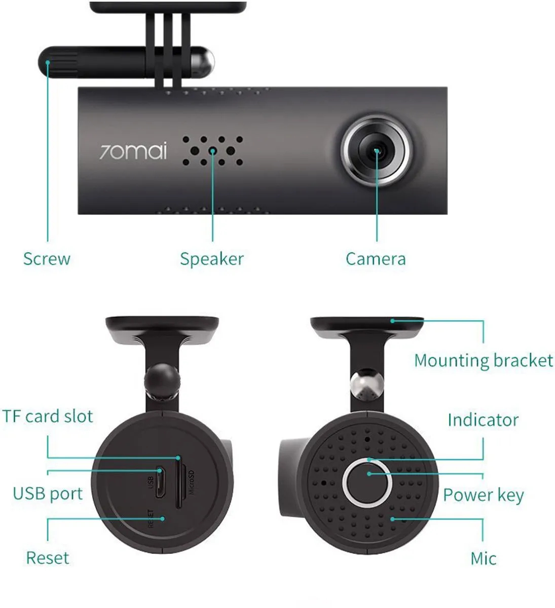 Xiaomi 70Mai 1S Wifi FullHD - Dashcam voor auto