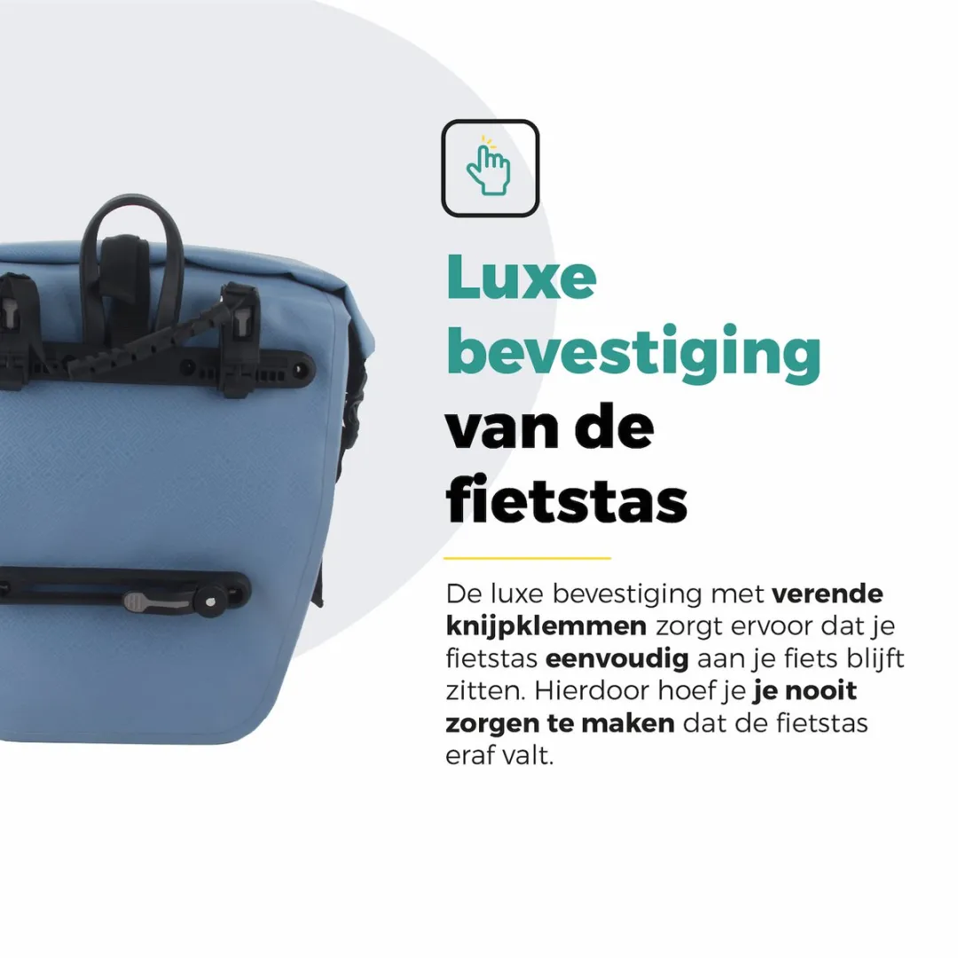 Voltano Enkele Fietstas Set E-bike Ice Blauw - 2x23L - afbeelding 6 van 6