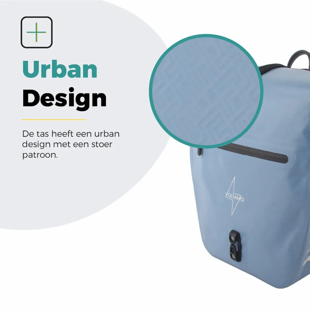 Voltano Enkele Fietstas Set E-bike Ice Blauw - 2x23L