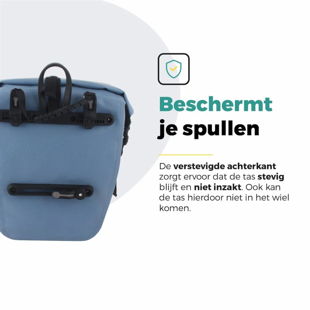 Voltano Enkele Fietstas Set E-bike Ice Blauw - 2x23L