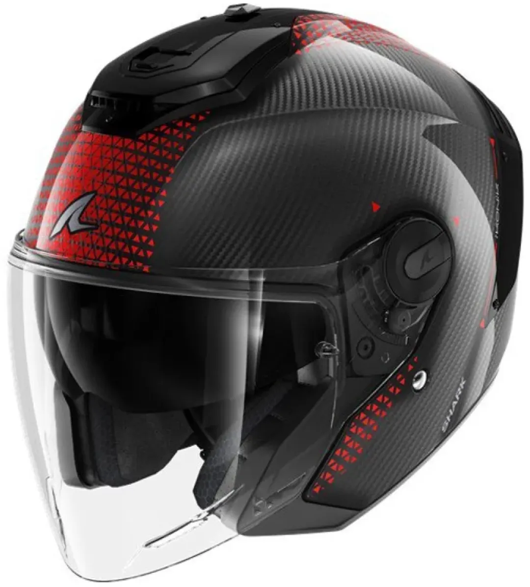 Shark RS Jet Carbon Ikonik Jethelm - M - Zwart Rood - afbeelding 6 van 6