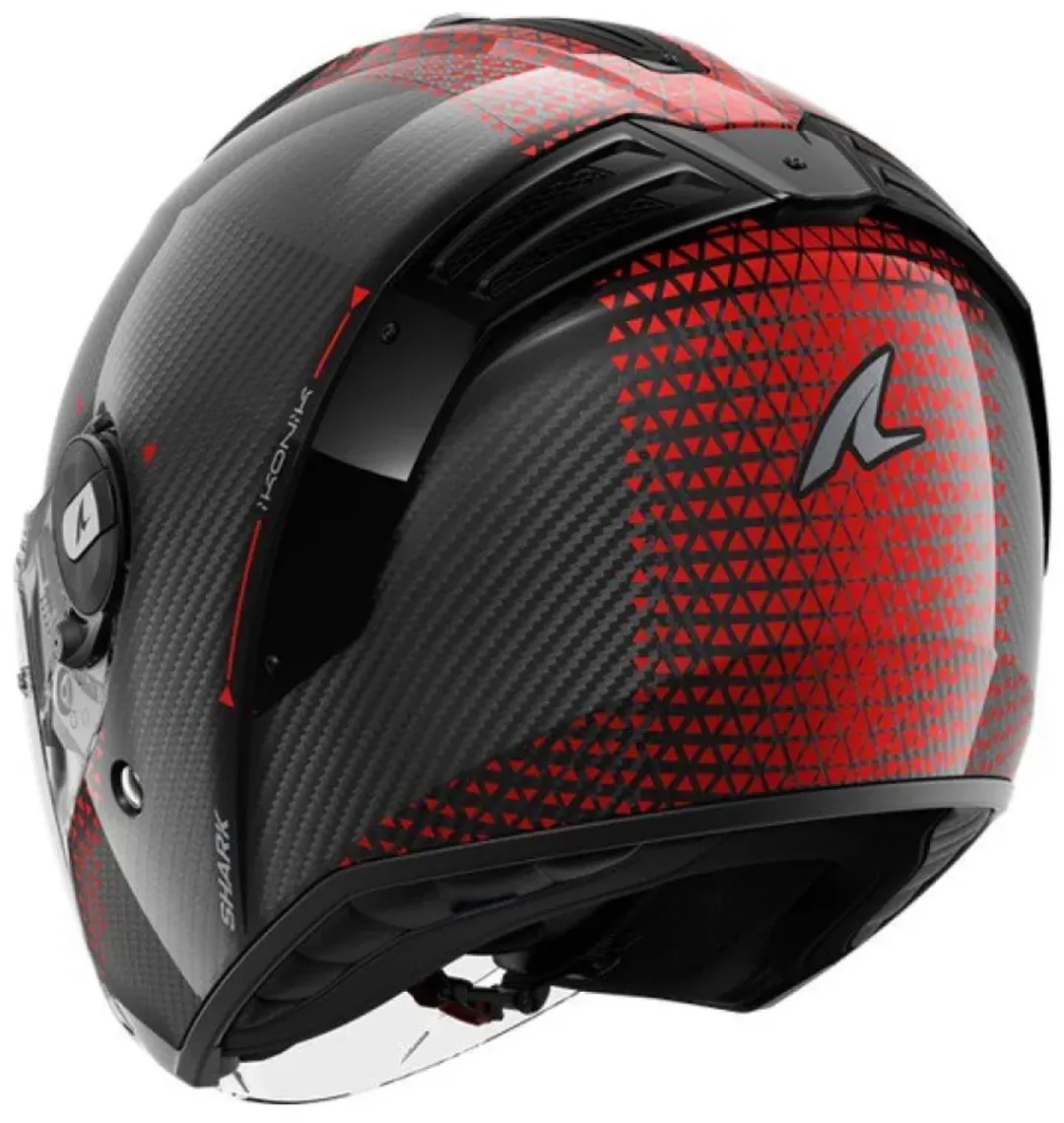 Shark RS Jet Carbon Ikonik Jethelm - M - Zwart Rood