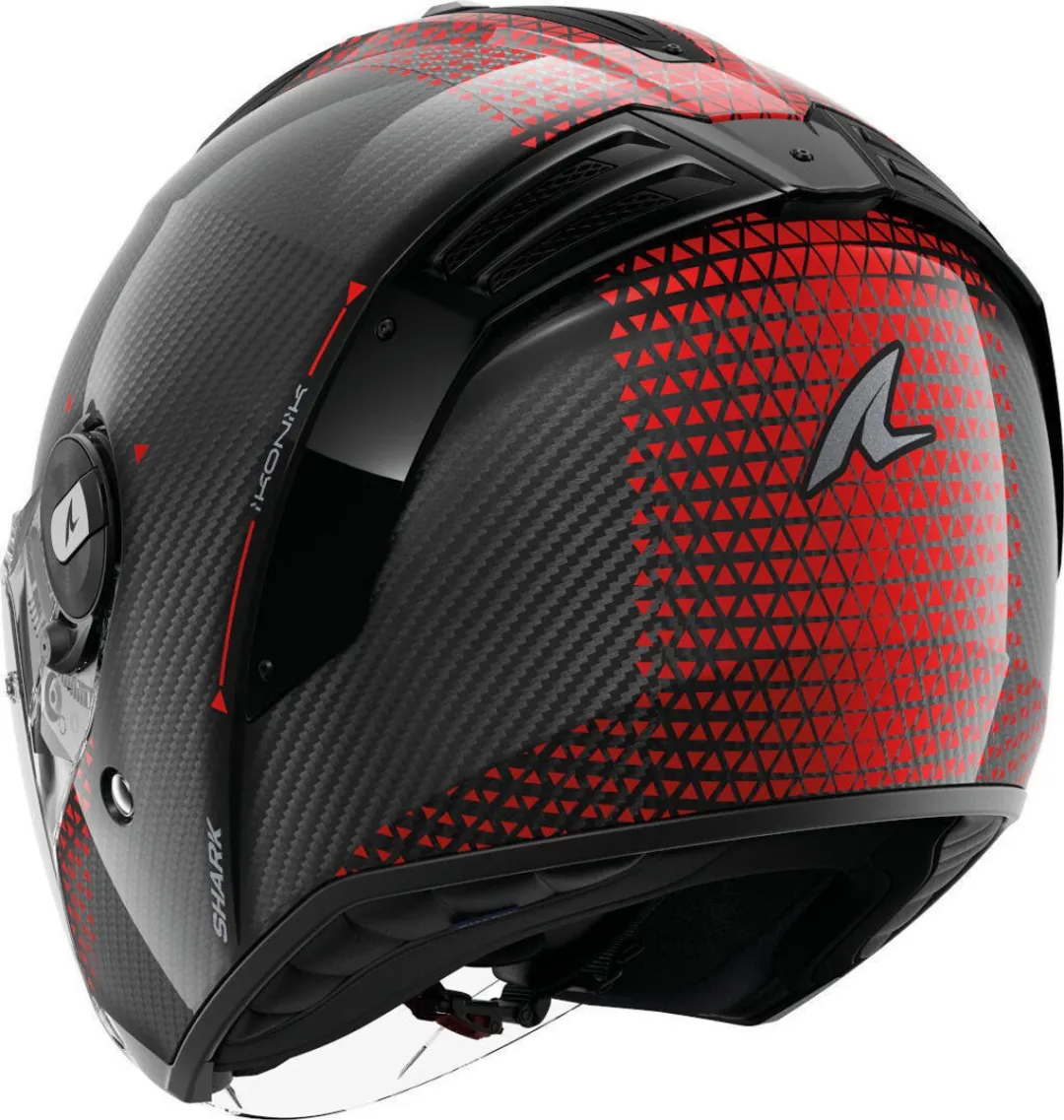Shark RS Jet Carbon Ikonik Jethelm - M - Zwart Rood