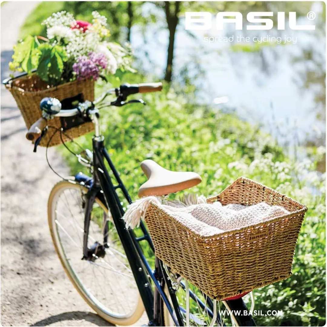 Basil Cento Rattan Look Fietsmand Achter - Kunststof rotan