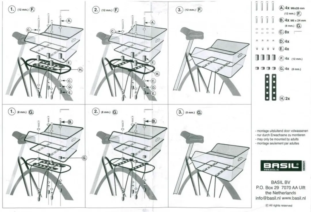 Basil Cento Rattan Look Fietsmand Achter - Kunststof rotan