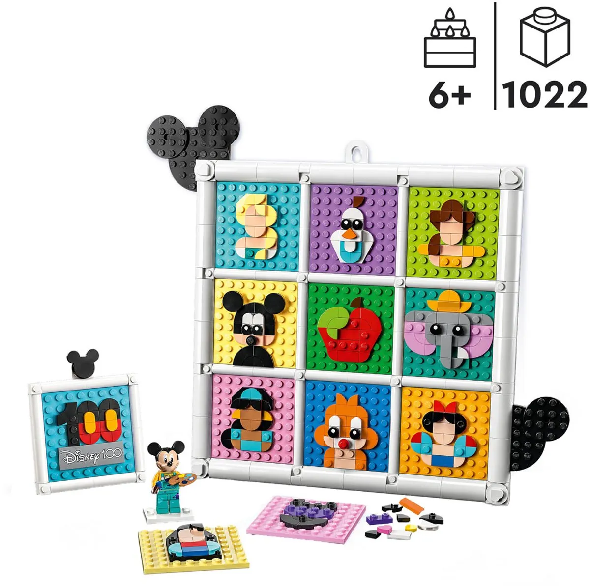 LEGO Disney 100 Jaar Animatiefiguren Mozaïek 43221 - 1022 Stukken - afbeelding 6 van 6
