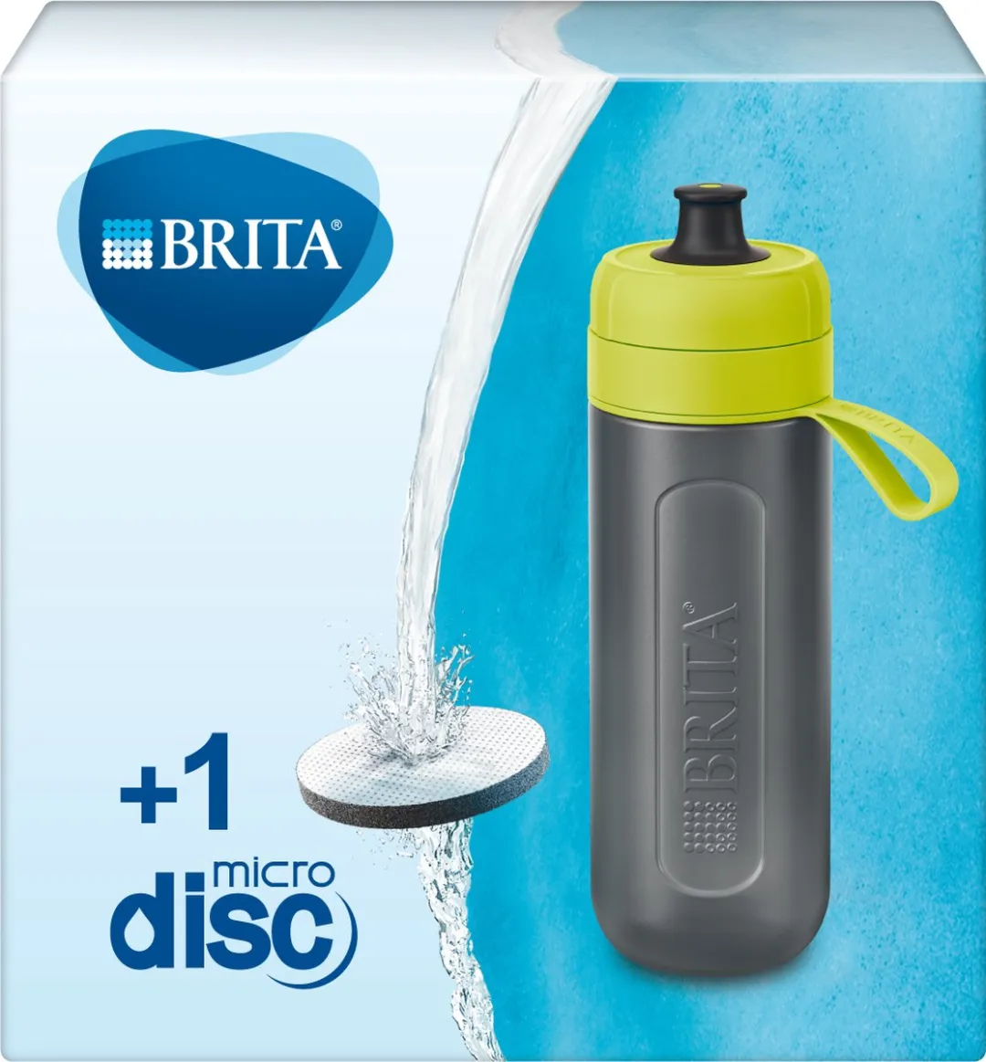BRITA Active Drinkfles 0,6L Groen - 2x MicroDisc Filter