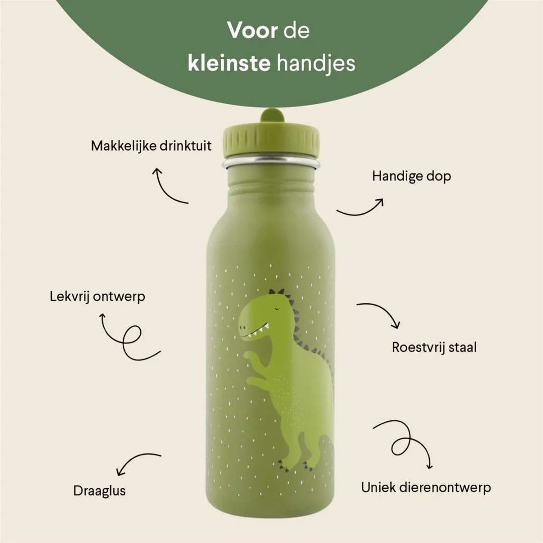 Trixie Mr. Dino RVS Waterfles 500ml - Groen
