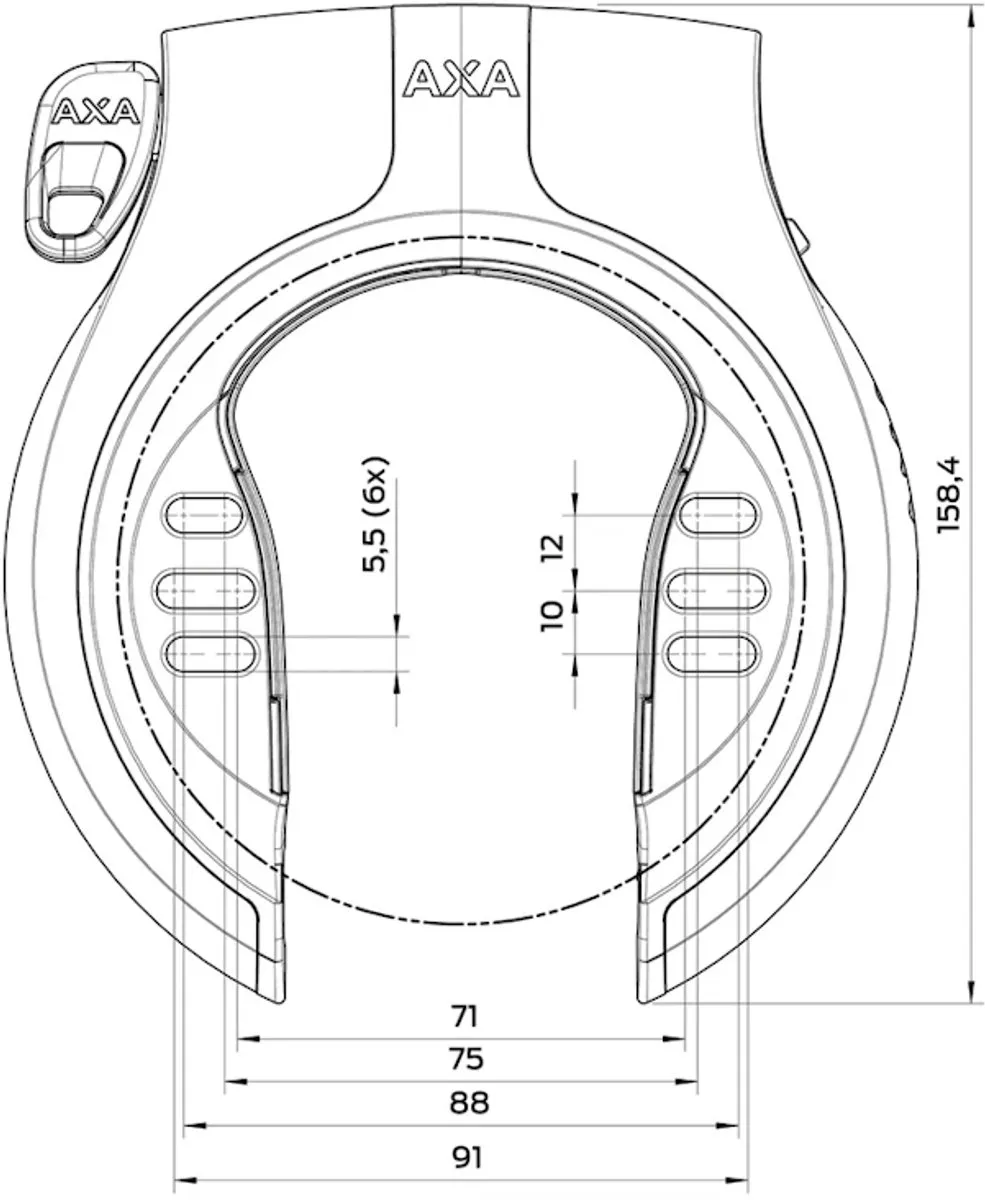 AXA Victory Ringslot ART2 + Falkx Flexmount Montagestrips - Zwart