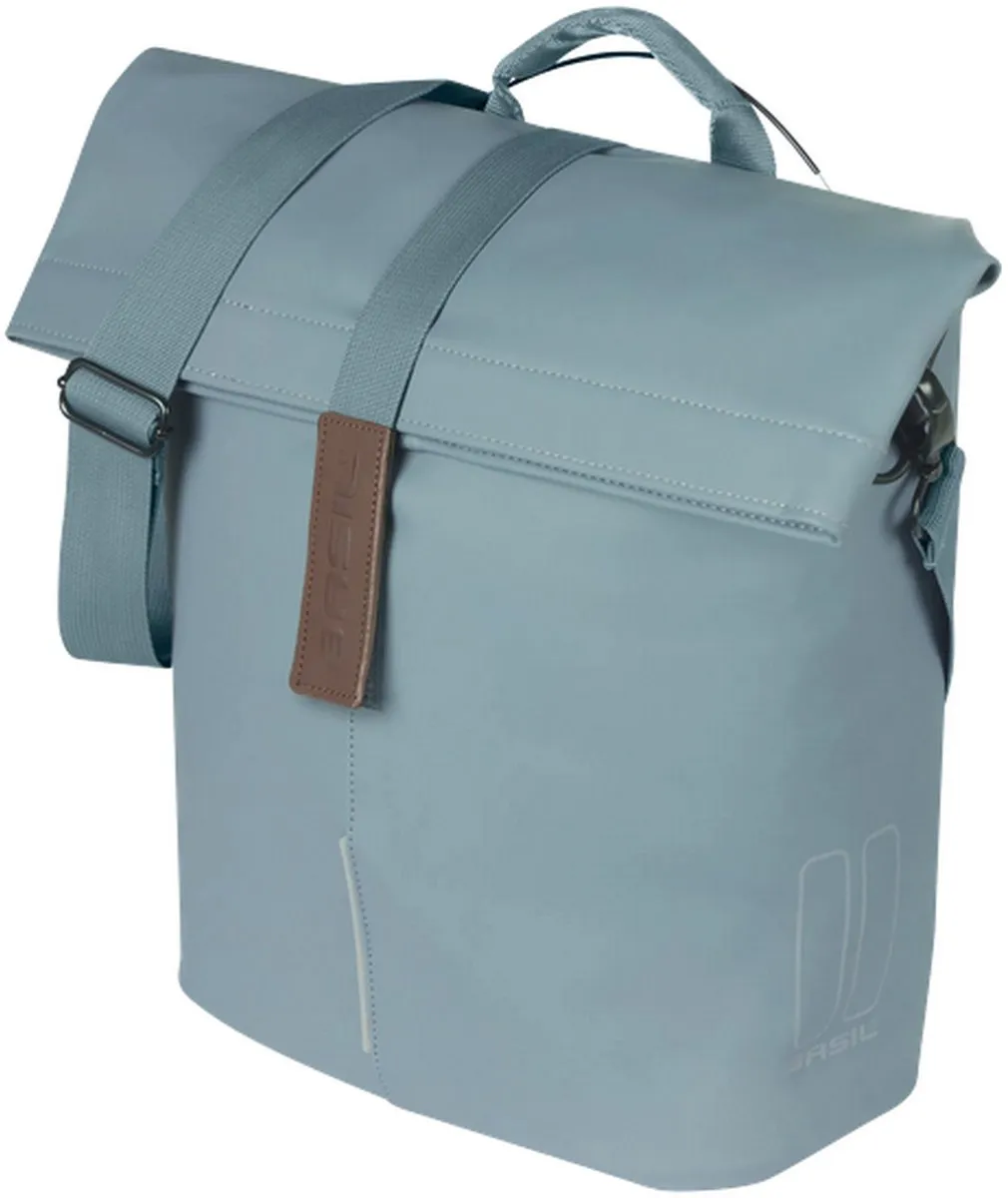 Basil City - Fietsshopper - Enkele fietstas - MIK Studs - 14-16 liter - Graphite blue - Waterafstotend - Reflectiedetails