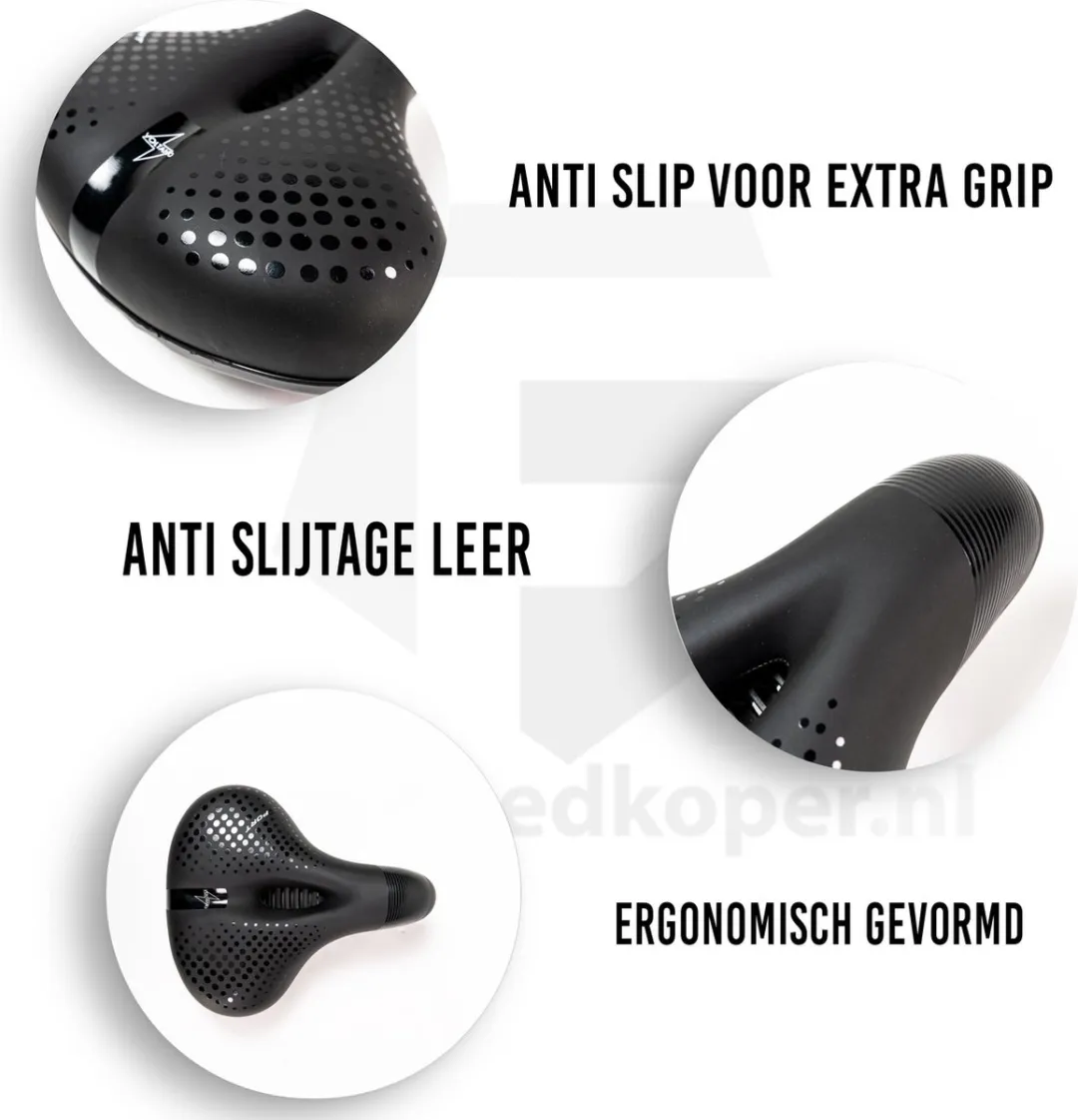 Voltano Pro Gel Fietszadel - Zwart - Unisex