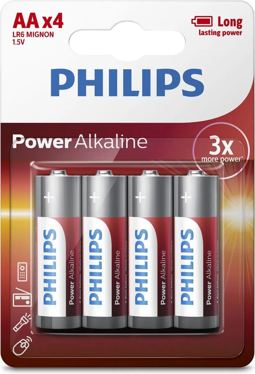 Philips Power Alkaline Penlite LR6P4B/05 - 4 Stuks