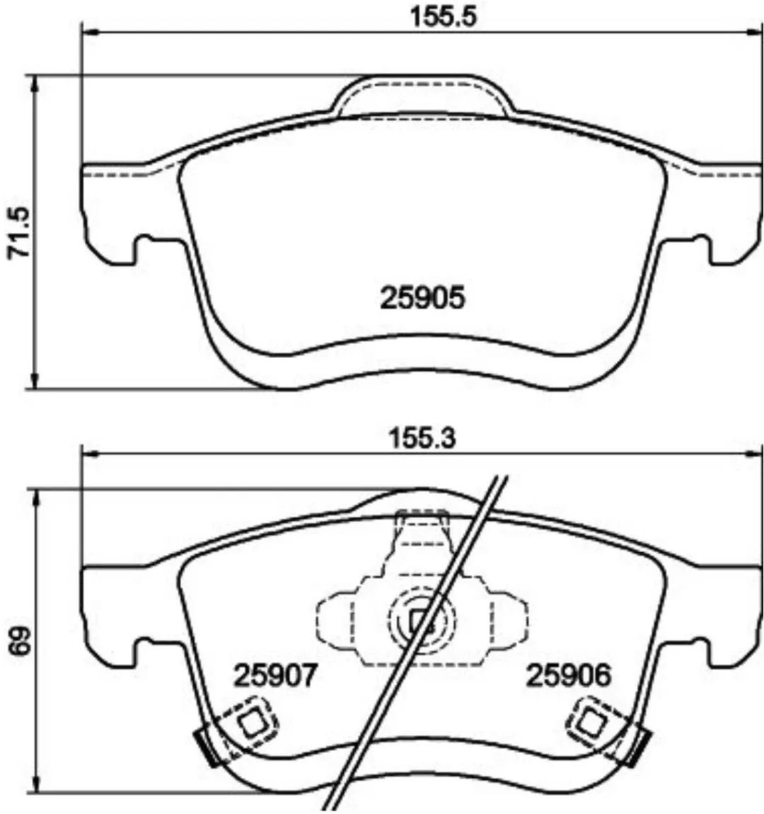 Hella PAGID Schijfremblokken Voorzijde Fiat 500L 1.4