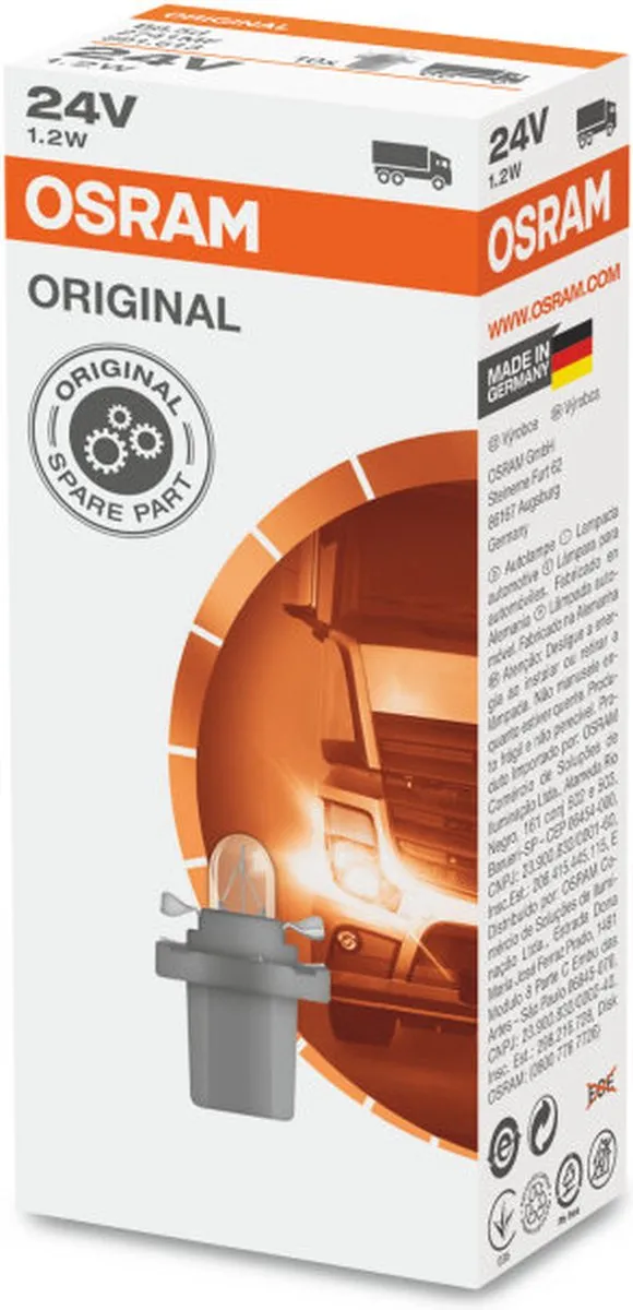 Osram Gloeilamp Original Line B8.5d 24V