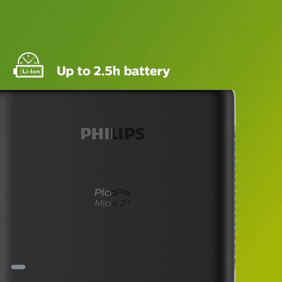 Philips PicoPix MICRO2 PPX360 Smart Mini Beamer - Android TV 10 - Zwart