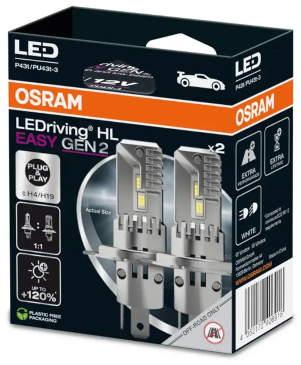 Osram LEDriving HL EASY Gen2 H4/H19 64193DWESY2 Set - 2 Stuks - afbeelding 3 van 3