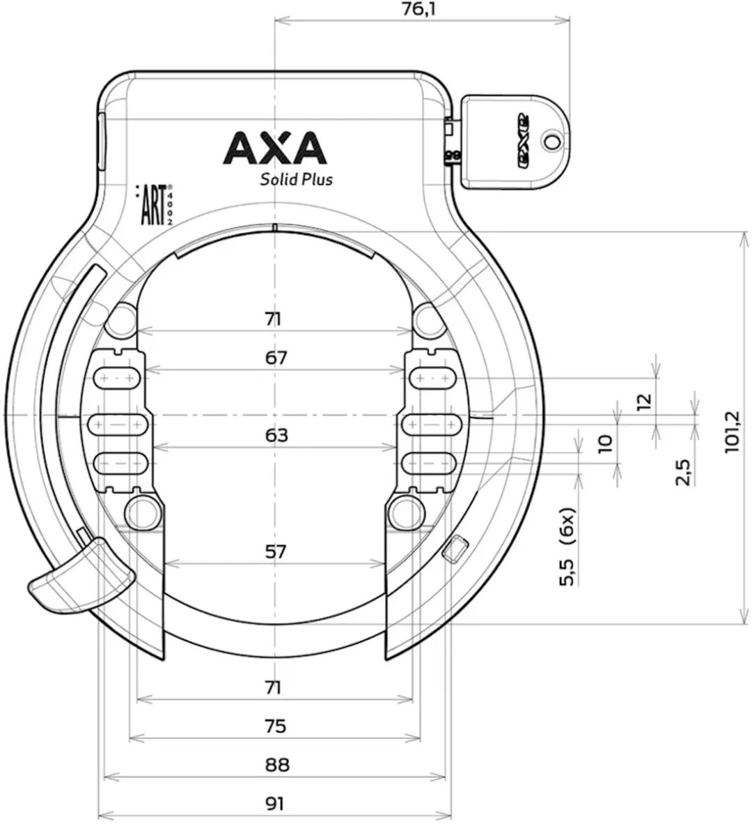 AXA Solid Plus ART2 Ringslot - Falkx Flexmount Strips - Zwart