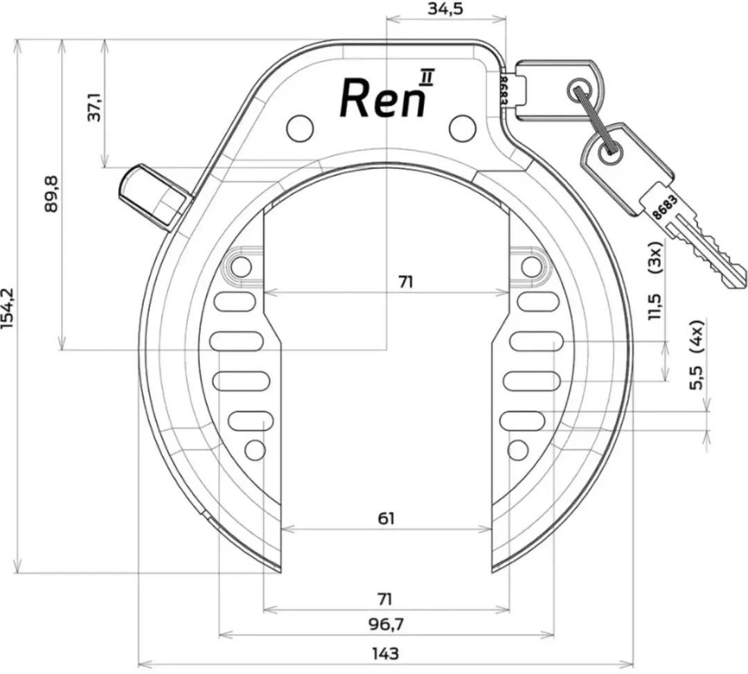 AXA Ringslot 61mm - Anti-boor - Zwart