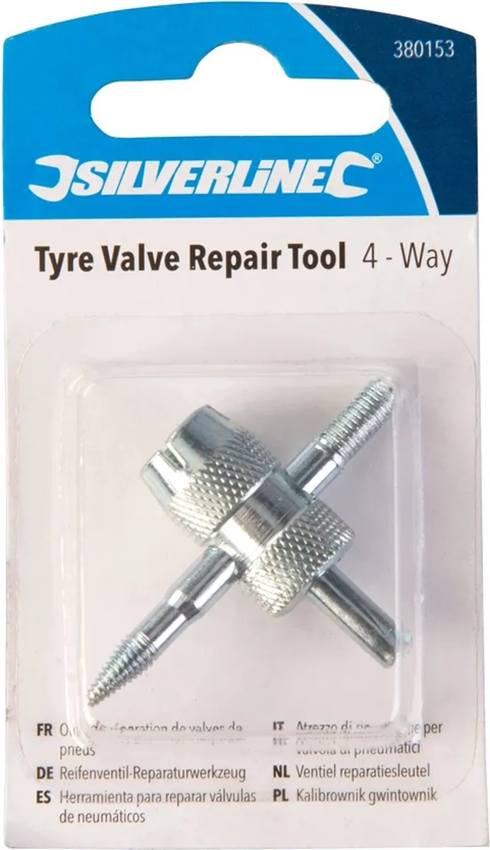 Silverline Vierweg Ventiel Reparatiesleutel - Zink Geplateerd - afbeelding 6 van 6
