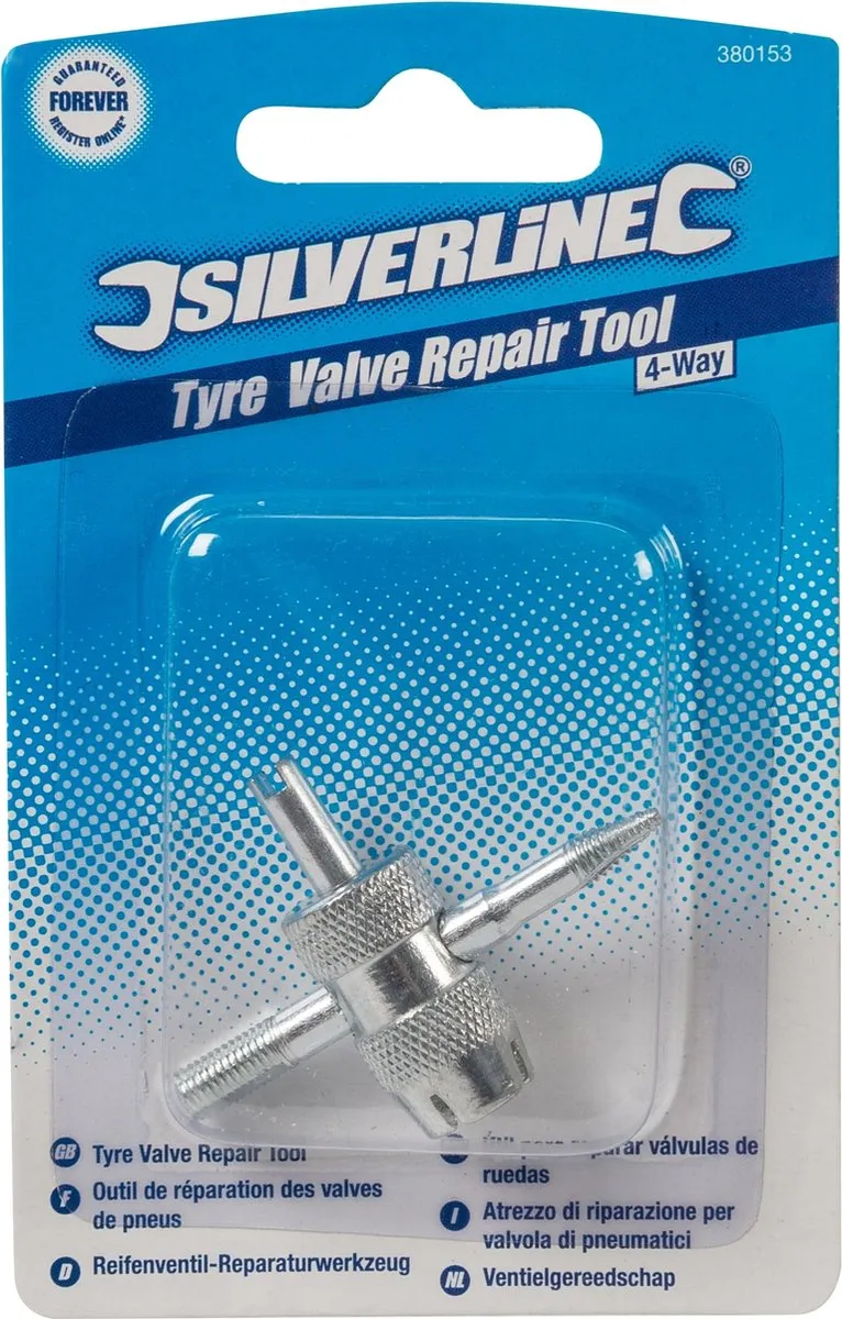 Silverline Vierweg Ventiel Reparatiesleutel - Zink Geplateerd