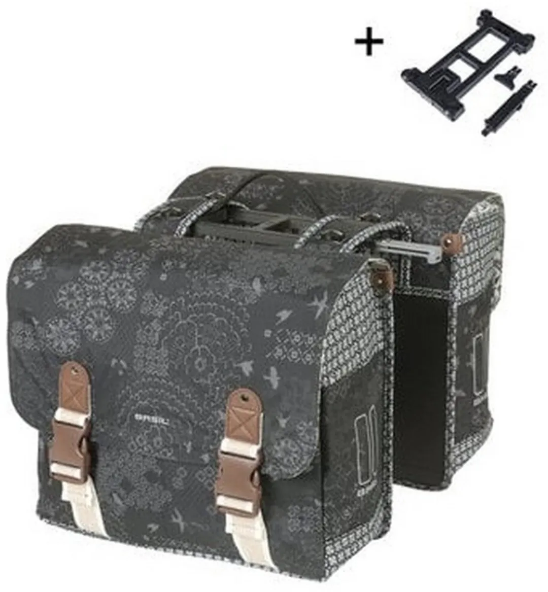 Basil Boheme Dubbele Fietstas 35L - Zwart