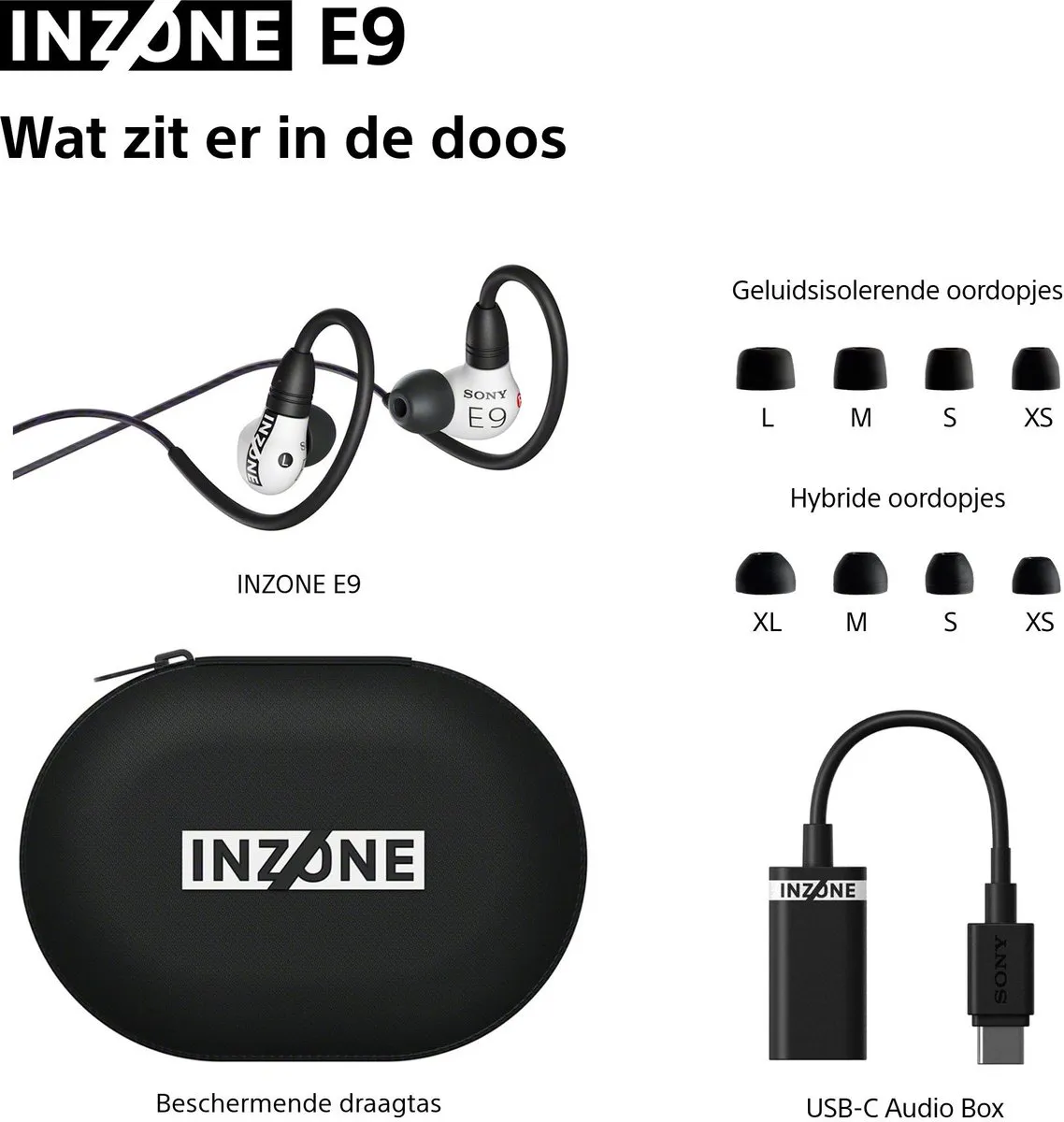 Sony INZONE E9 In-ear Gaming Oordopjes - Wit - afbeelding 6 van 6